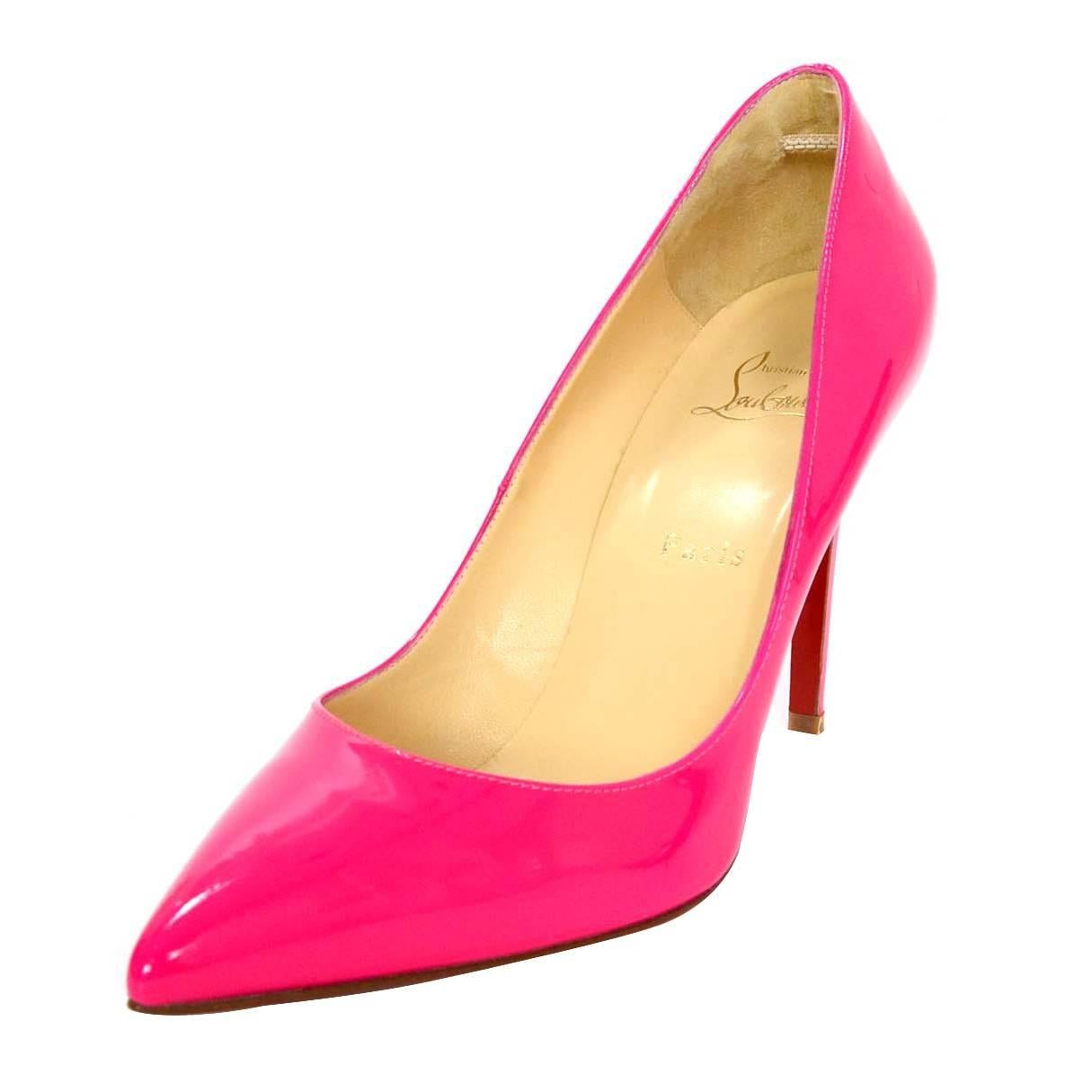 hot pink patent pumps