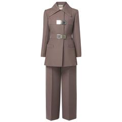 Vintage Jean Patou brown trouser suit, circa 1966