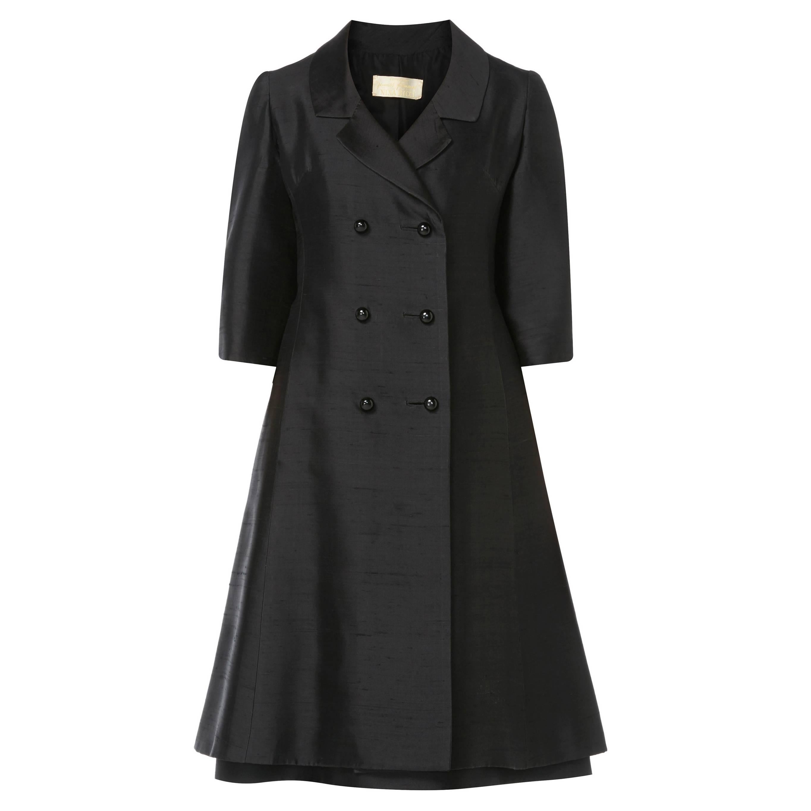 Nina Ricci black dress & coat, circa 1967