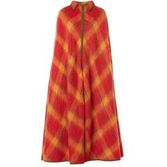 Lanvin haute couture orange tartan cape, circa 1968 2