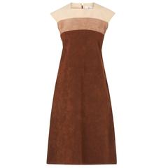 Vintage Mollie Parnis brown dress, circa 1965