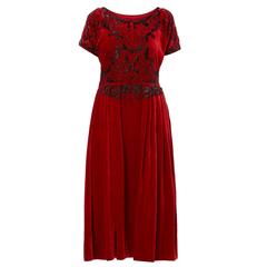 Antique Paul Poiret haute couture red dress, circa 1925