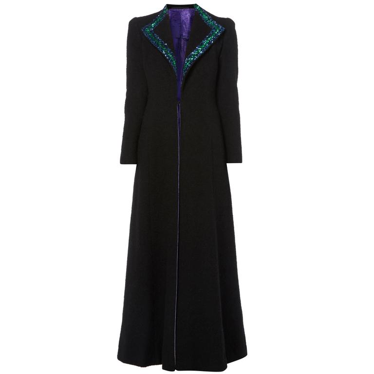 Schiaparelli haute couture black coat, Autumn/Winter 1936 For Sale at ...