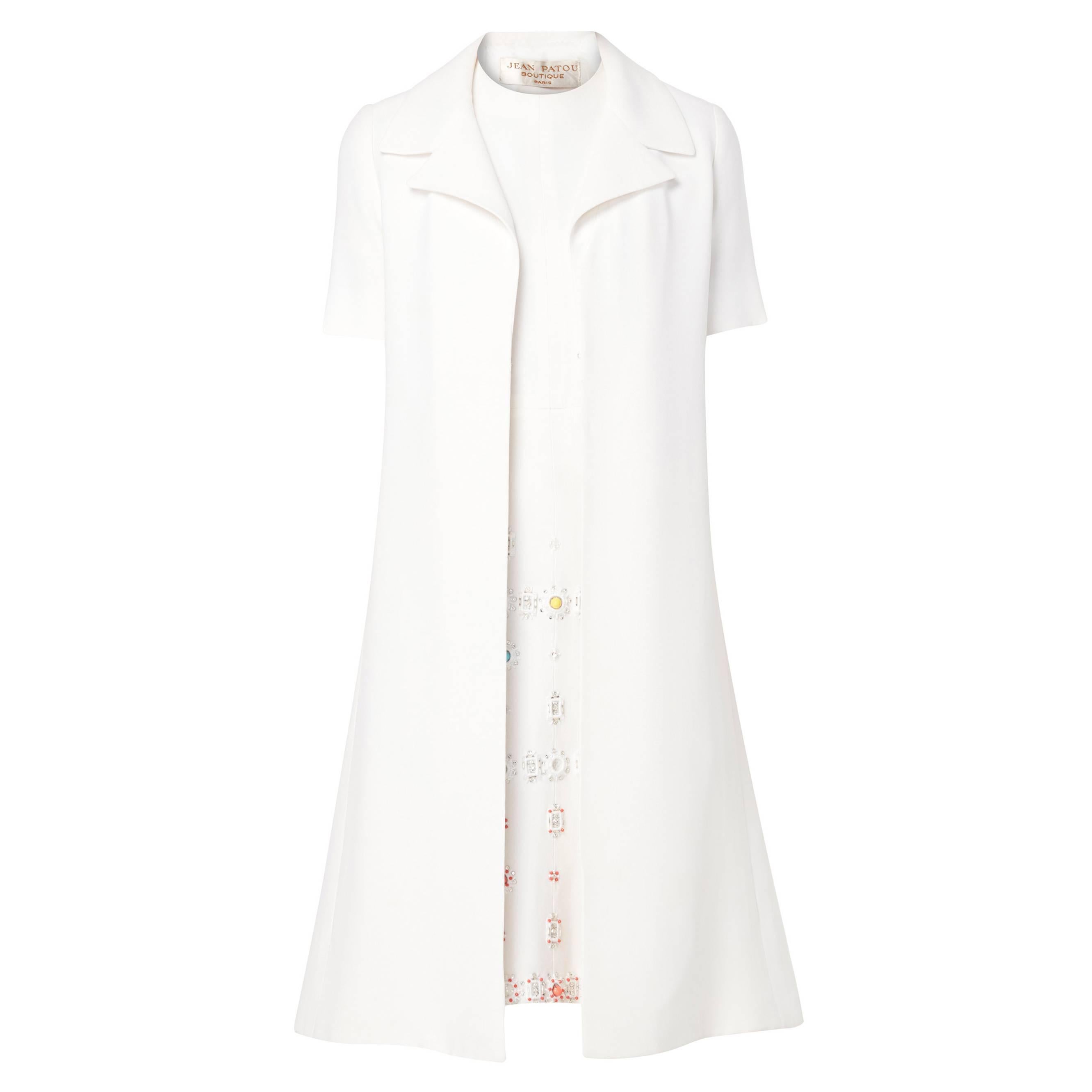 Jean Patou white dress & coat, circa 1968