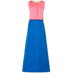Balenciaga pink top with blue skirt, circa 1968 6