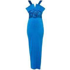 Vintage Nina Ricci blue gown, circa 1975