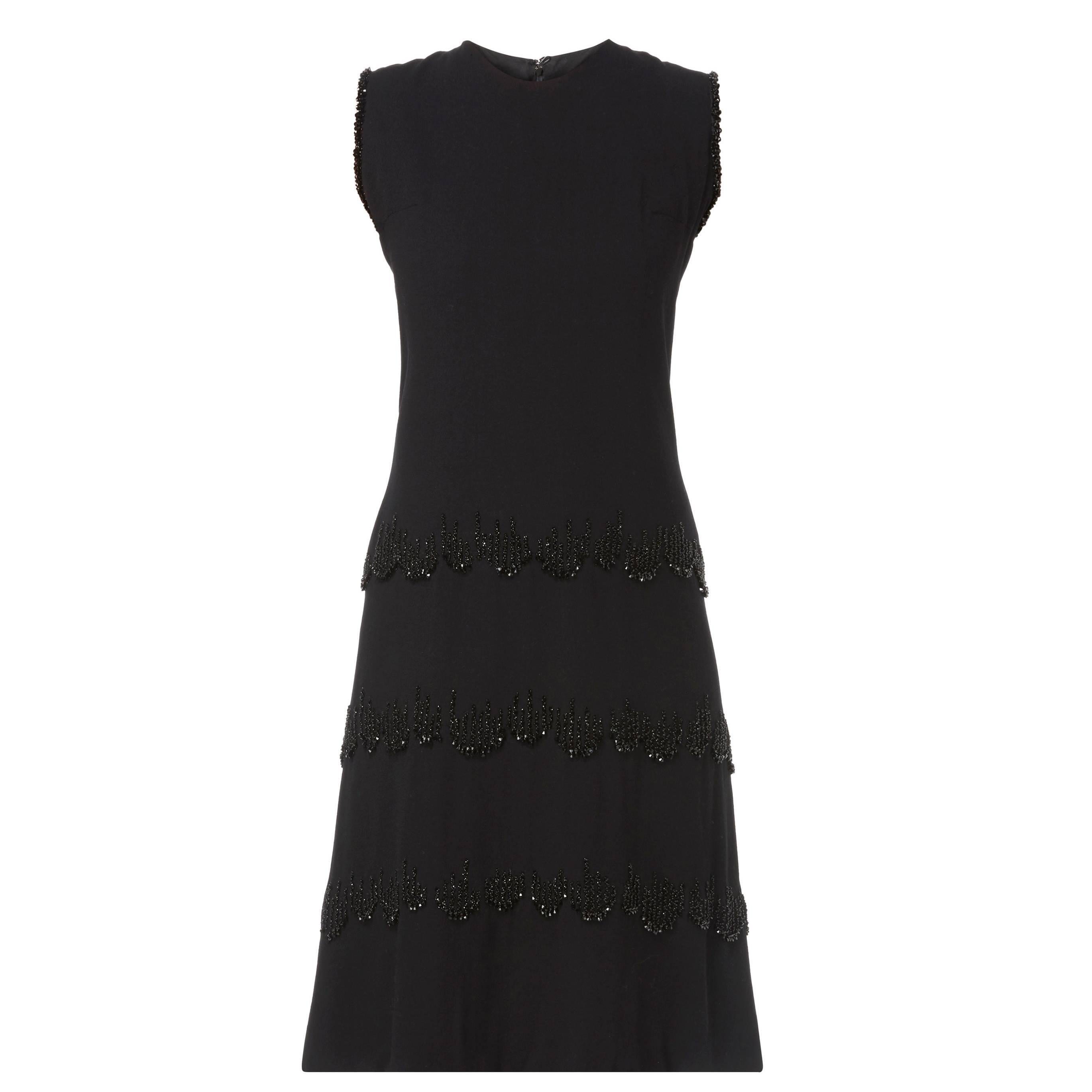 Carven haute couture black dress, circa 1963 For Sale