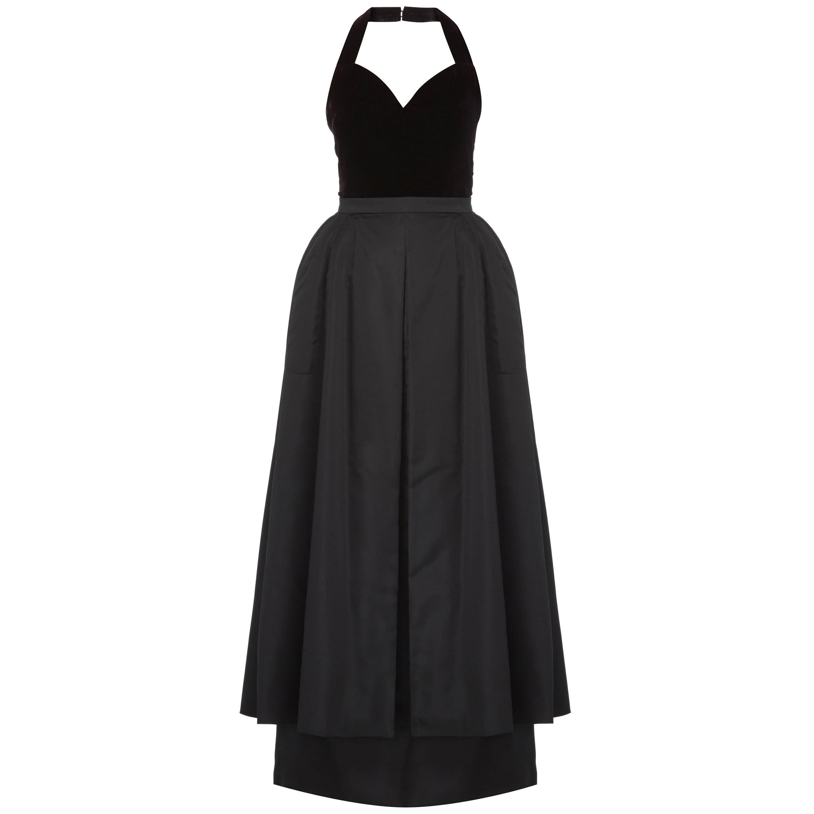 Jacques Fath haute couture black skirt & top, circa 1953 For Sale