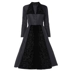 Dior Haute couture black silk dress, Autumn/Winter 1948