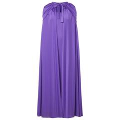 Azzaro haute couture purple gown & cape, circa 1976