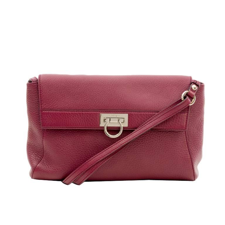 Salvatore Ferragamo 2 Way Clutch Purple Cross Body Bag For Sale