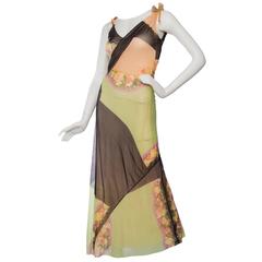 1990s Jean Paul Gaultier Soleil Floral Mesh Dress 10