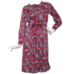 60s Chanel Haute Couture Floral Silk Dress