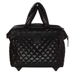 Chanel Black Coco Cocoon Quilted Trolley Luggage Wheely