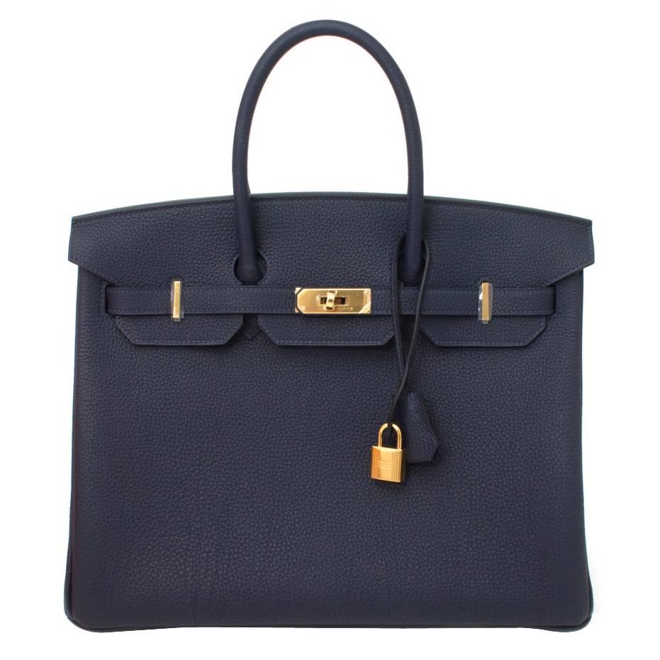 Brand NEW Hermes Birkin 35 Togo Blue Nuit