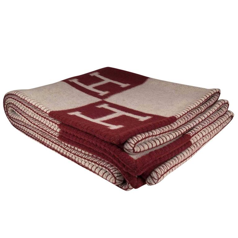 Hermes Avalon Blanket Ecru Rouge H 2016. at 1stDibs