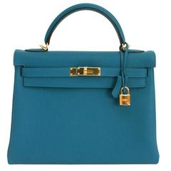 Brand New Hermes Kelly Cobalt Togo 32 retourne GHW 