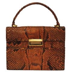 1940s Tan Snake Skin Handbag at 1stDibs | kate spade snakeskin bag