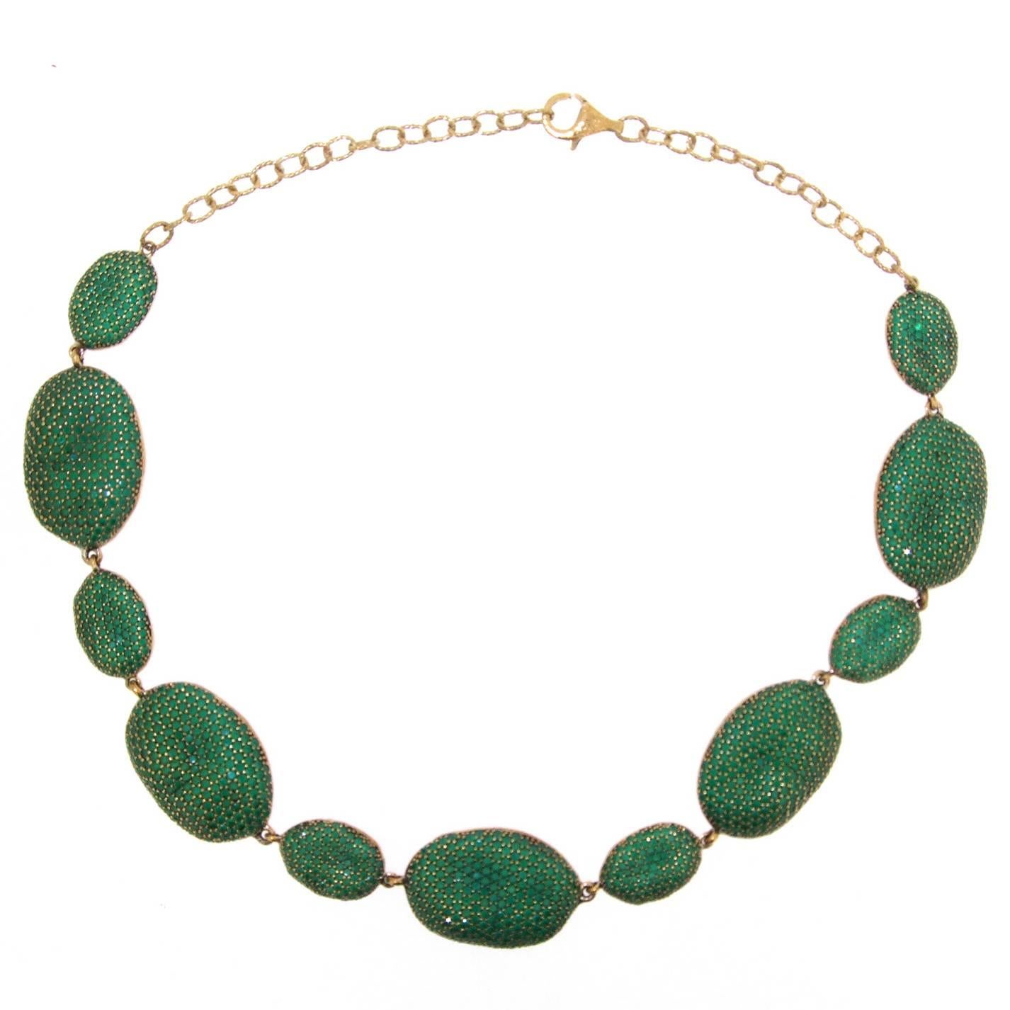 Emerald Green Rococo Pebble Necklace by JCM London