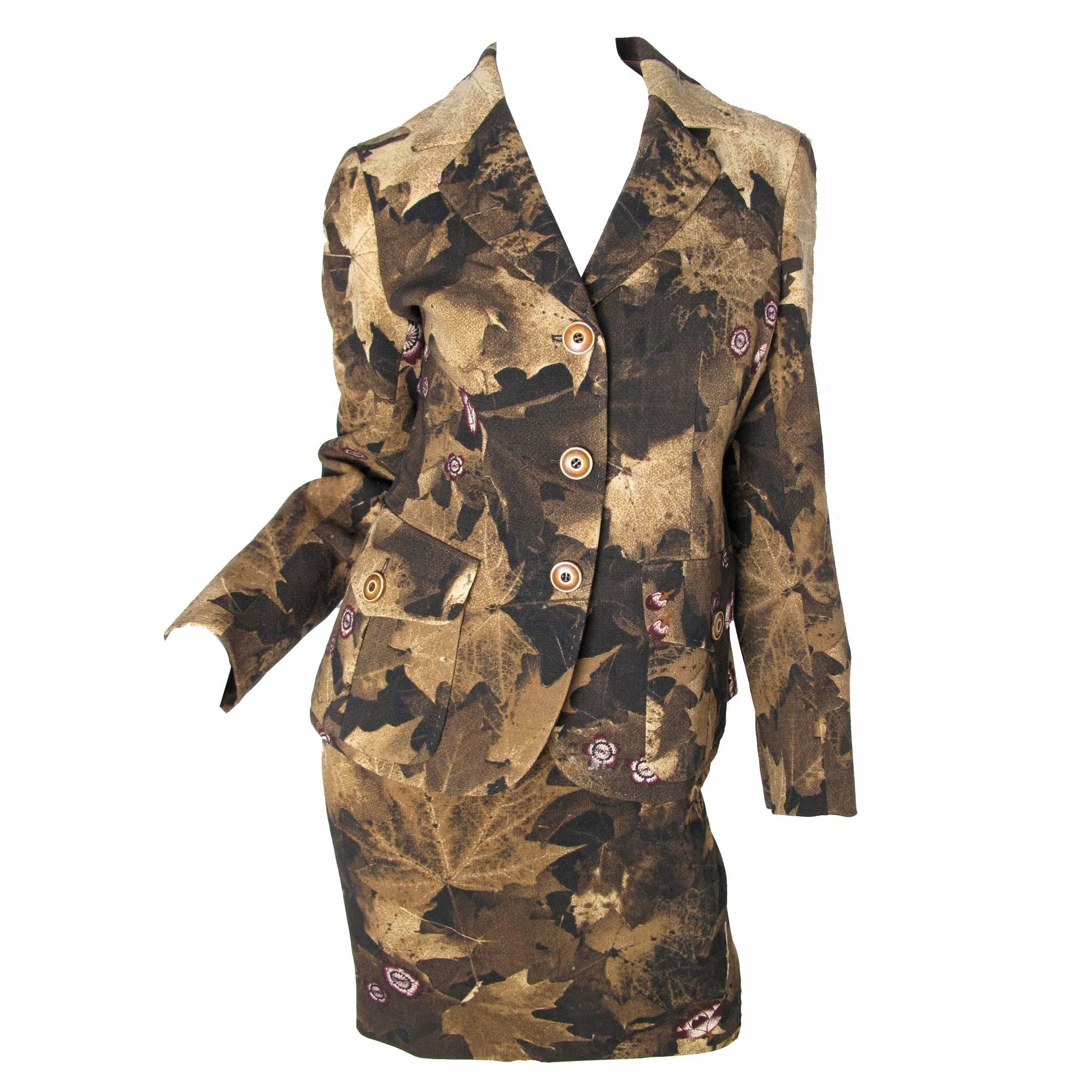 Moschino Couture Leaf Print Suit  