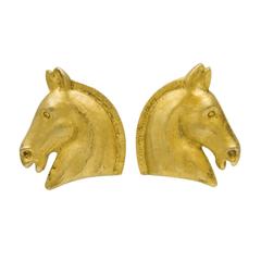 1970's Hermes Horse Motif Earrings