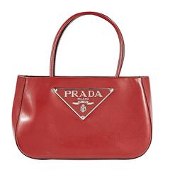 Red Prada Small Leather Mini Tote Bag