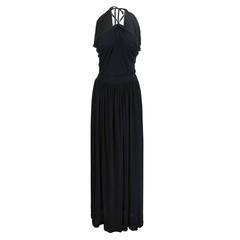 1970s St. Laurent Black Jersey 2 pc Gown