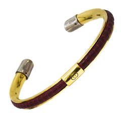 1970's Gucci Burgundy Lizard Cuff 9