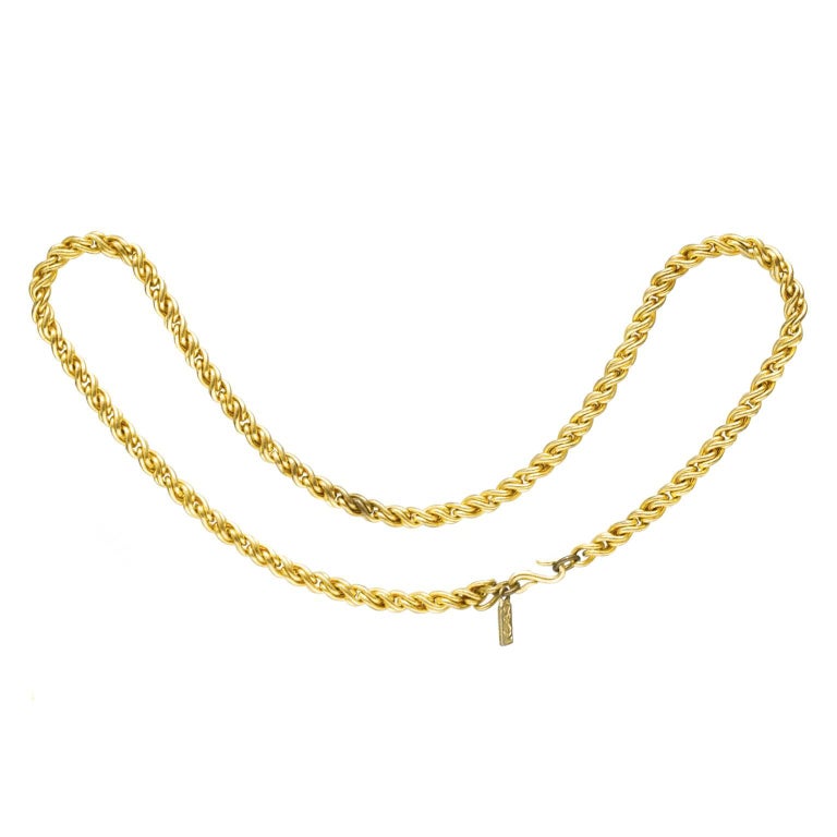 YSL Yves Saint Laurent Logo Necklace 18K