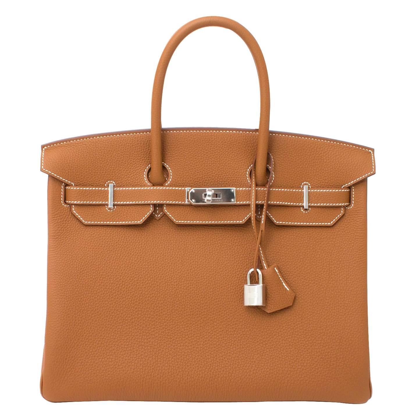 BRAND NEW Hermès Birkin Bag 35 PHW Togo Gold