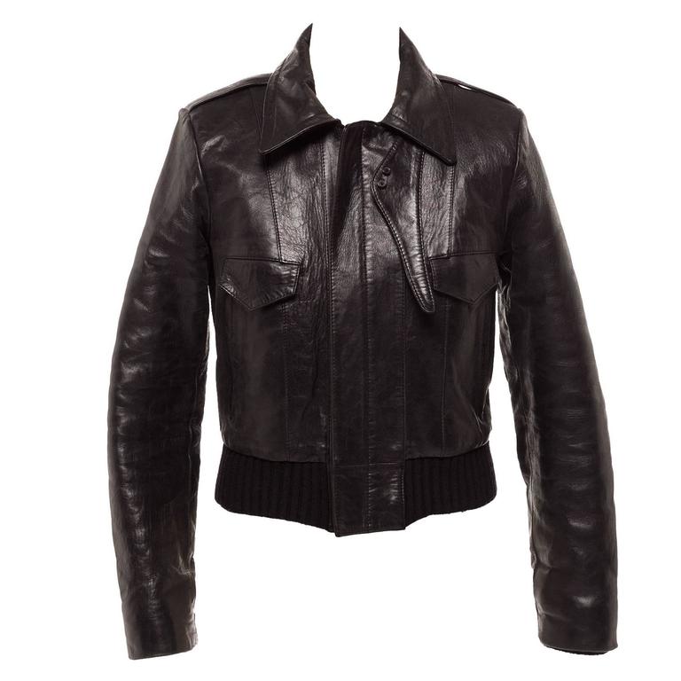 Balenciaga by Nicolas Ghesquiere Leather Bomber jacket, Sz. M For Sale ...