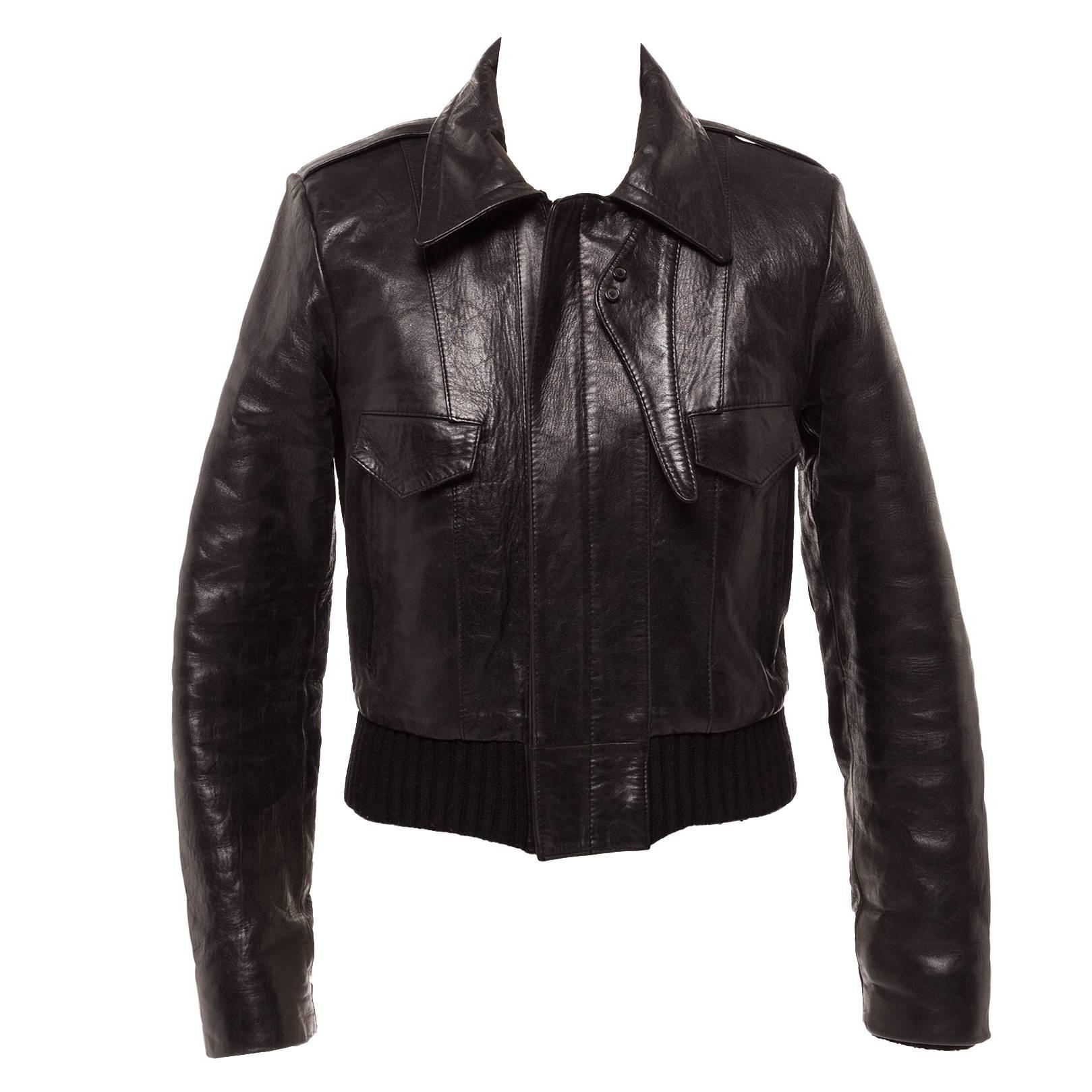 Balenciaga by Nicolas Ghesquiere Leather Bomber jacket, Sz. M For Sale
