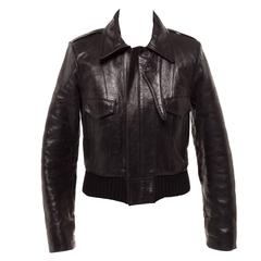 Used Balenciaga by Nicolas Ghesquiere Leather Bomber jacket, Sz. M