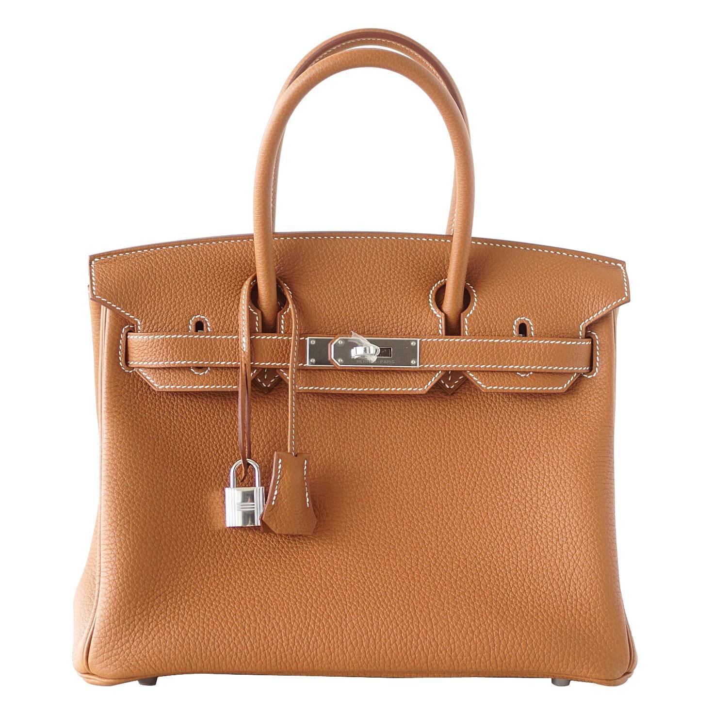 HERMES BIRKIN 30 Bag Coveted Classic Gold Togo Leather Palladium For ...