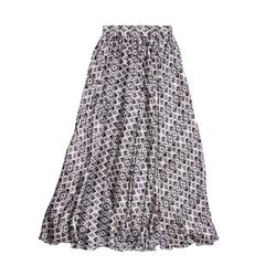 Pierre Balmain Black & White Long Silk Skirt