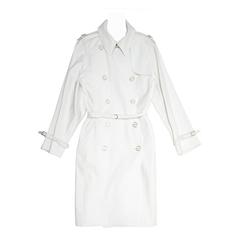 Hermès White Double Breasted Trench Coat