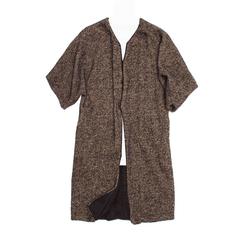 Lanvin Brown Multicolor Herringbone Overcoat 4