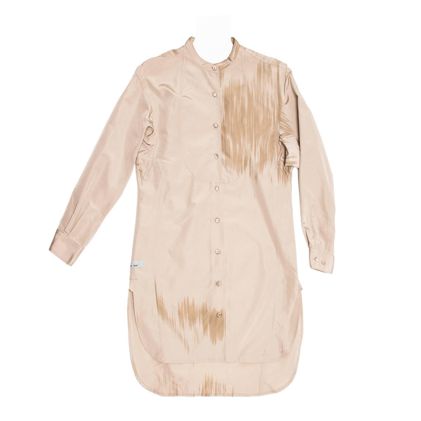 Prada Taupe & Paint Brush Detail Tunic For Sale