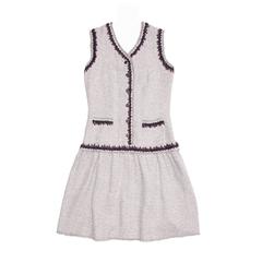 Chanel Silver & Burgundy Drop Waisted Dress 4