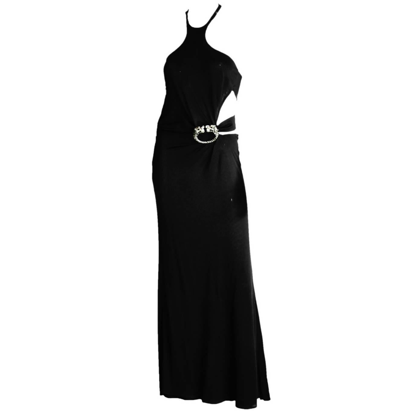 Free Shipping:Rare & Iconic Tom Ford Gucci FW 2004 Collection Black Dragon Gown!