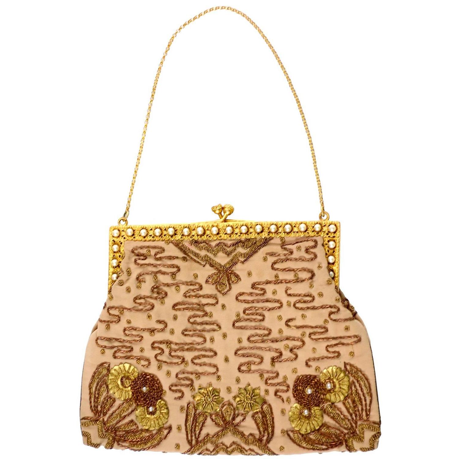 prada purse uk online - French Vintage Evening Bag Handbag Metallic Embroidery Beaded ...