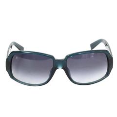 Louis Vuitton Glitter Teal Resin Rectangular Sunglasses