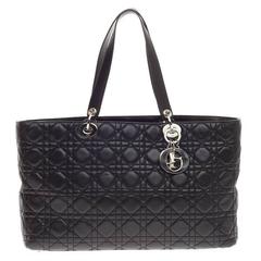 Christian Dior Lady Dior Tote Cannage Quilt Lambskin Large