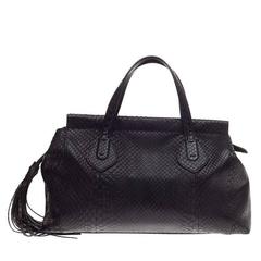 Gucci Lady Tassel Top Handle Bag Python Large