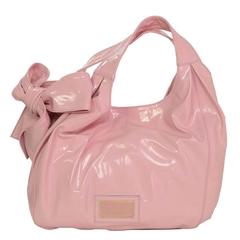 Valentino Pink Patent Large Nuage Bow Shoulder Tote Bag