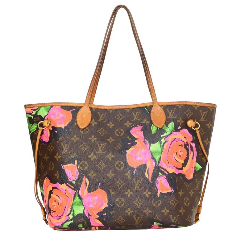 Louis Vuitton Ltd Edt Monogram Stephen Sprouse Roses Neverfull MM Tote Bag For Sale at 1stdibs