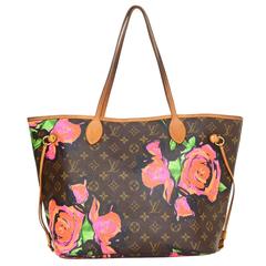 LOUIS VUITTON x STEPHEN SPROUSE Neverfull MM Monogram Roses Tote