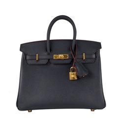 Hermes Handbag Birkin 25 Contour Epsom Blue Indigo Gold Hardware 2016.