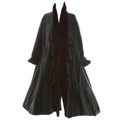 Vintage Romeo Gigli Cotton Velvet Swing Coat With Embellished Tassels, Fall 1994