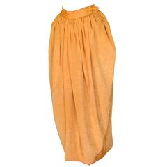 Yves Saint Laurent Gold Moire Full Skirt Russian Peasant Size 40 1970s 1